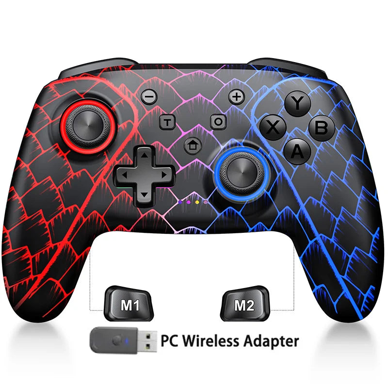 Dinofire Wireless RGB Gaming Controller for Switch, PC & Mobile