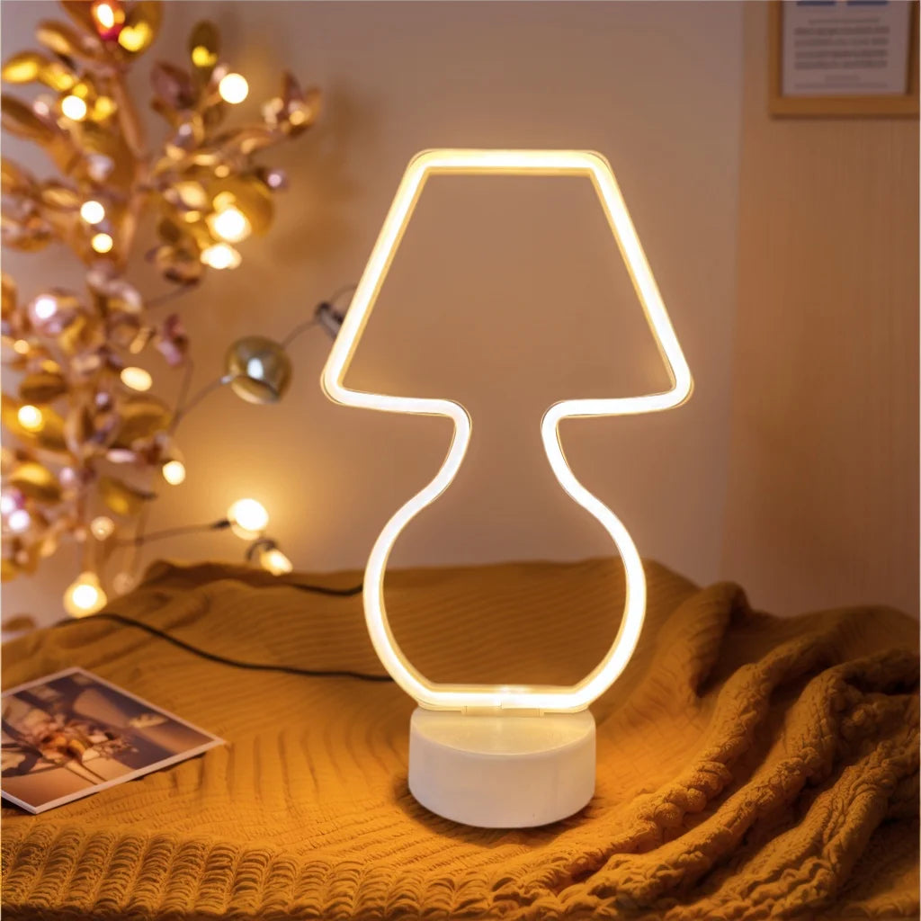 1PC Desktop Neon Light USB/Battery Powered for Room Birthday Party Wedding Decoration Ideal Mother's Day Valentine's Day Gift
