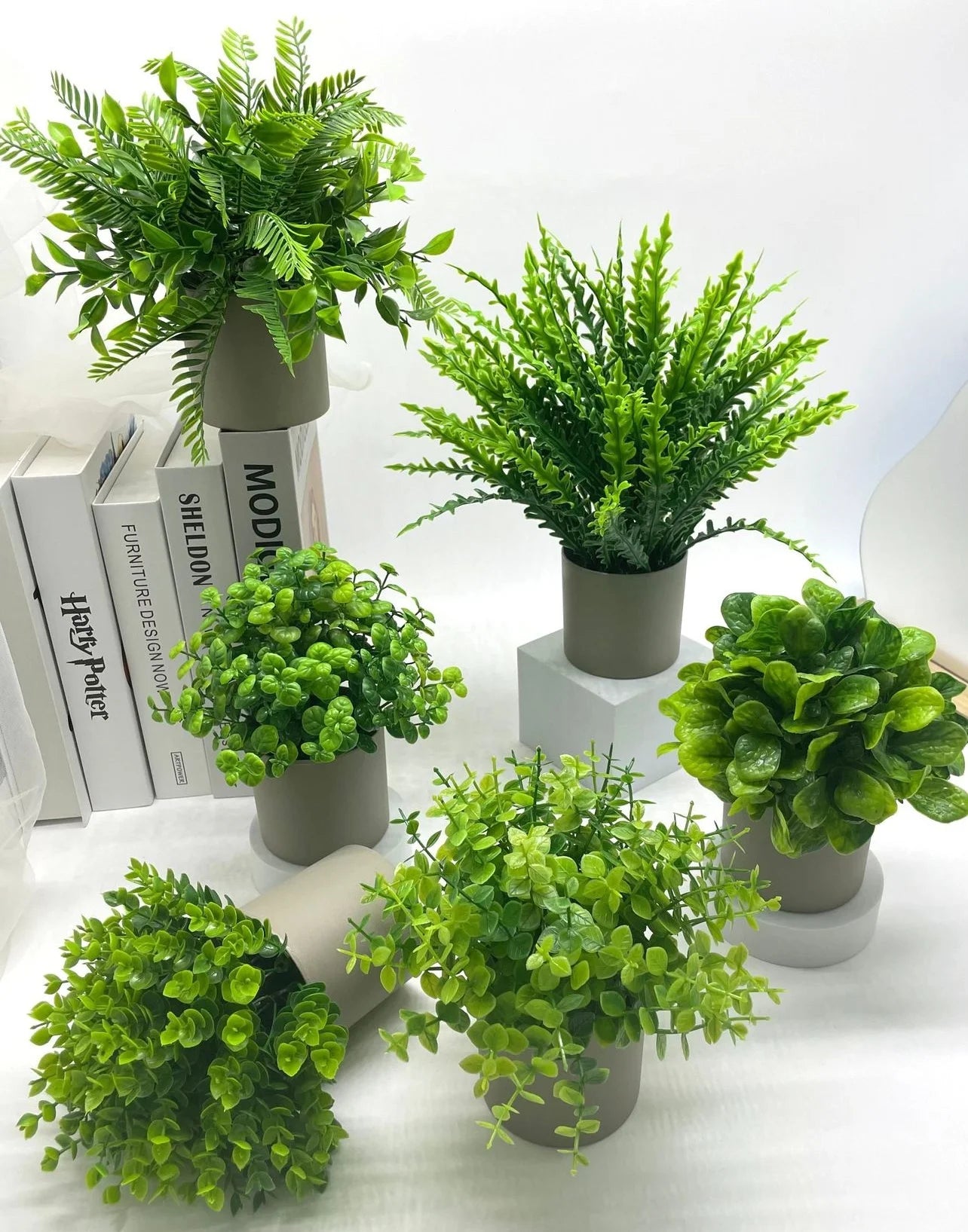 Green Artificial Plants Bonsai Small Simulated Plants Fake Flowers Office Table Potted Desk Ornaments Home Office Garden Decor