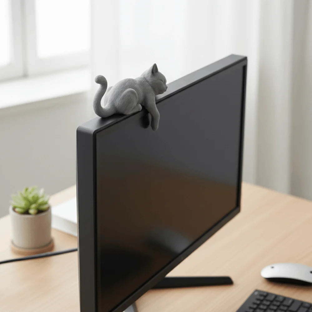 Unique Cute Desk Cat Decorations 3D Printed Creative Decorative Cat Statues Funny Cat Statues Crafts Desktop Use