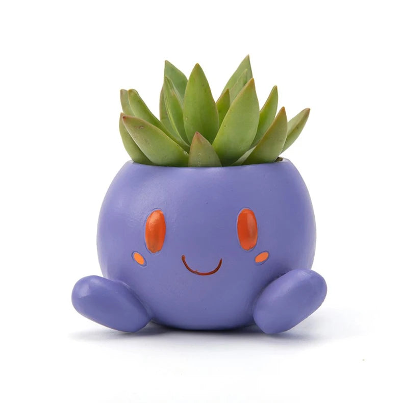 Desktop Cute Resin Decorative Flowerpot Cute Cartoon Shape Flowerpot Balcony Desktop Plant Decorative Flowerpot