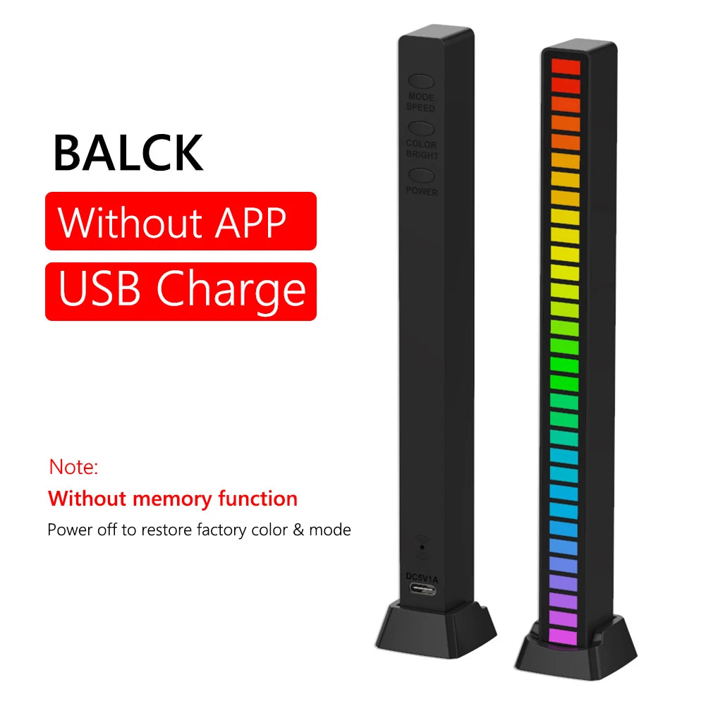 RGB Sound Reactive LED Light - Voice Controlled Music Rhythm Lamp with RGB color APP Control for Gaming Desk/Home/Office/Car