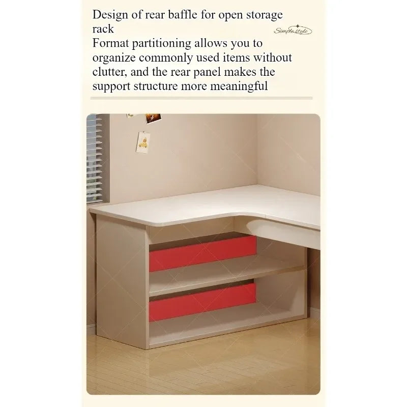 Computer desk Desktop Home bedroom Bookshelf Integrated student learning to write Corner Multifunctional office desk