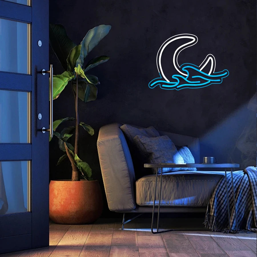 Xingyue Series Neon Signs, Bedroom Wall Wave Signs Led Lights, Used For Man Caves, Bedrooms, Living Rooms, Parties, Bars Decor.