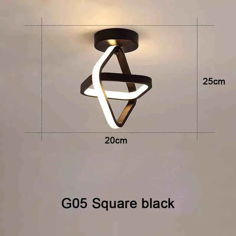 Modern Dual-Ring LED Ceiling Light – 25W/30W, Touch Switch