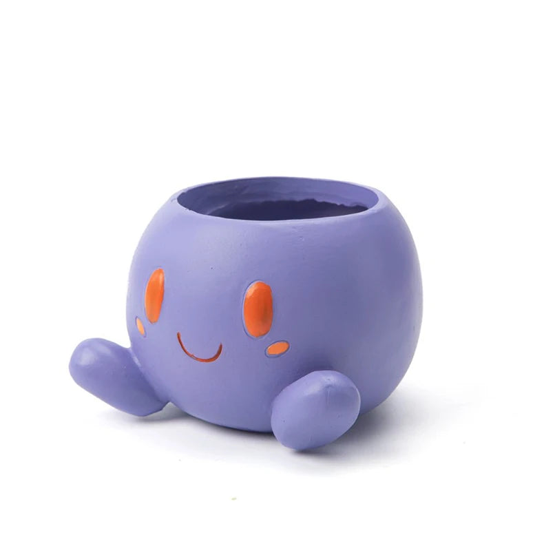 Desktop Cute Resin Decorative Flowerpot Cute Cartoon Shape Flowerpot Balcony Desktop Plant Decorative Flowerpot