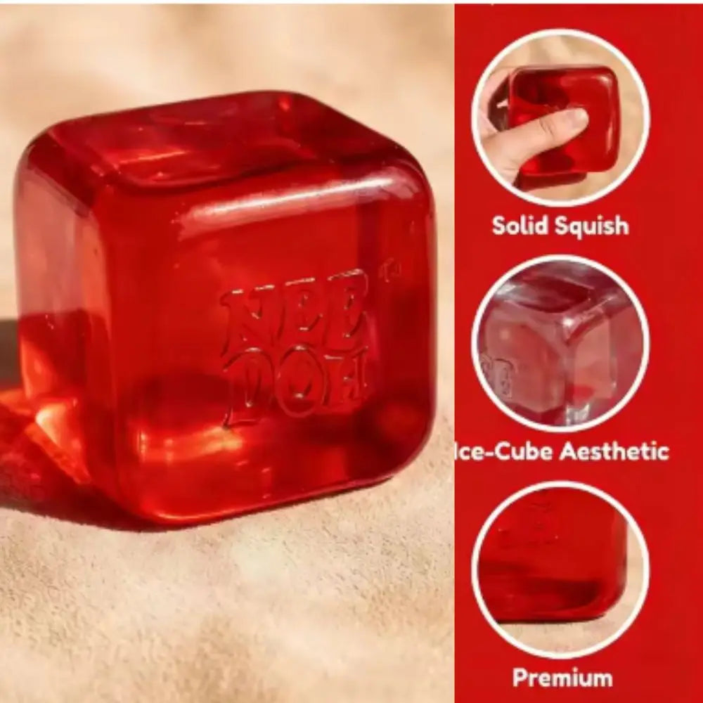 NeeDoh Nice Cube Sensory Fidget Toy Squishy Toys for Adults, Desktop Sensory Cube for Anxiety Relief and Focus Enhancement