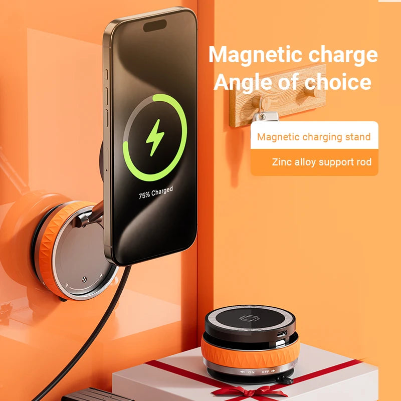 Magnetic Wireless Charger Foldable Car Phone Holder 15W Fast Charging Car Charger Holder For iPhone 16 15 14 13 Car Mount