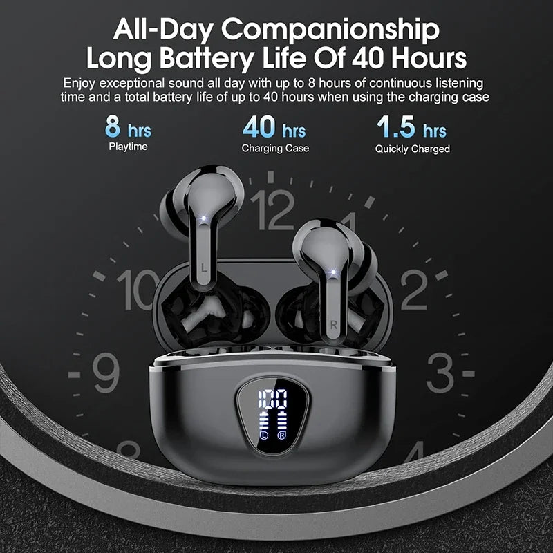 HiFi Wireless Earbuds – BT5.3, ENC Noise Cancelling, 48H, IP7