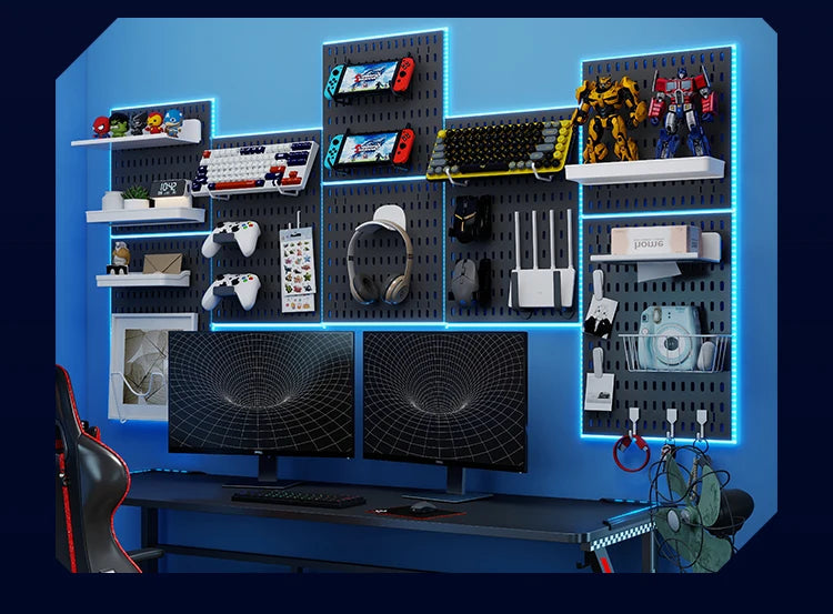 GridForge™ No-Drill Pegboard Shelf