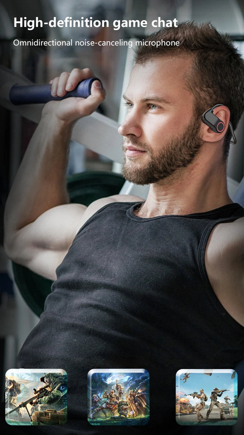 Wireless Bluetooth Earbuds Behind the Ear Sports Running Open-Ear Bluetooth Headphones with Ultra-Long Battery Life Waterproof