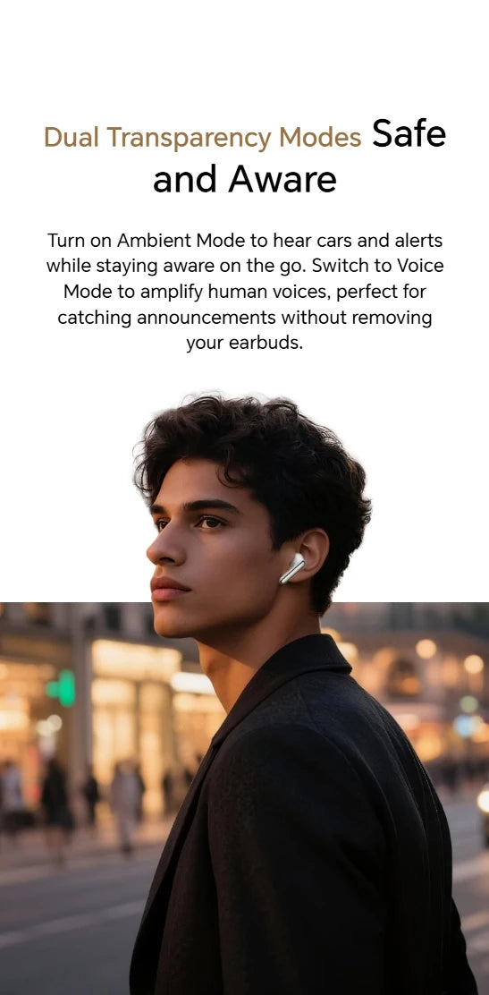 HONOR Earbuds 4 Earphones Wireless Bluetooth 5.3 Headphones Hybrid Active Noise Cancellation Earbuds Low Latency Headset Gaming