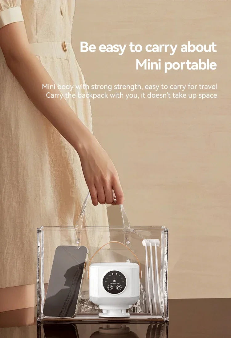 Portable Rechargeable Ceiling Fan – 4 Speeds, LED Light, Remote
