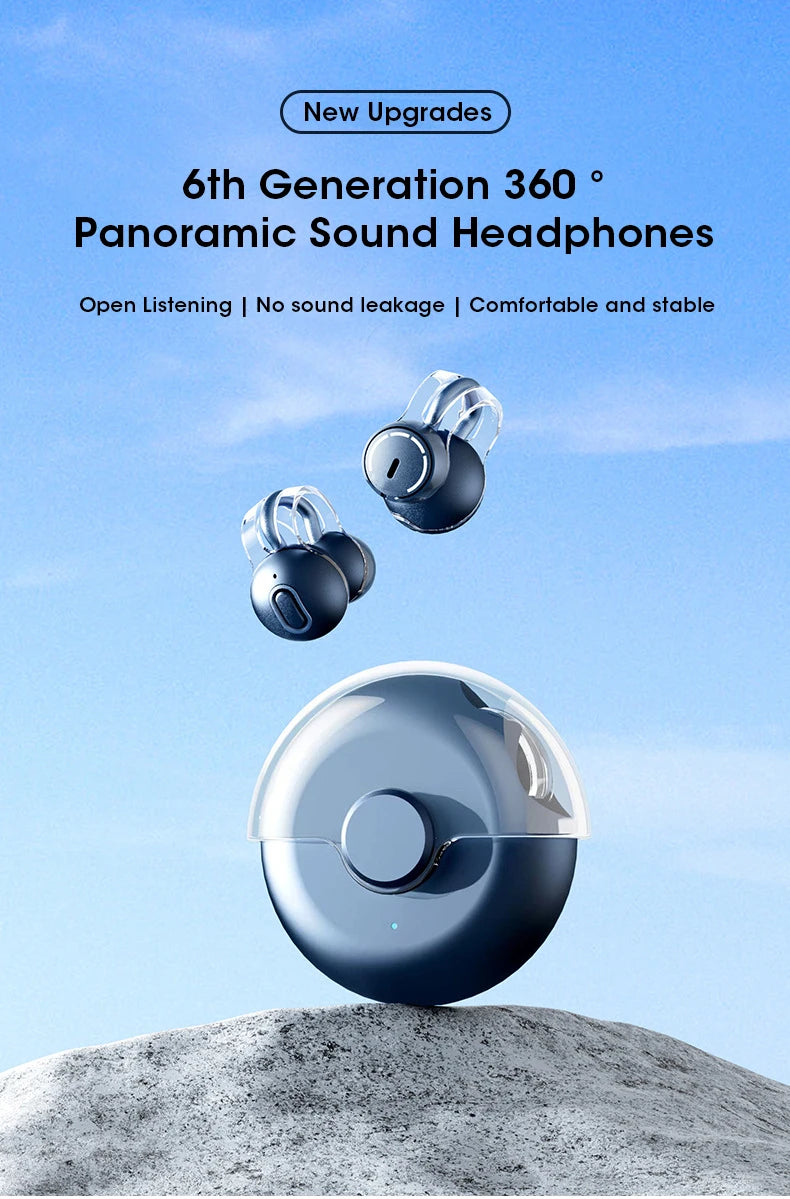 Bluetooth Earbuds True Clip-on Wireless Earphones Noise Cancelling Bluetooth Headsets Earcuffs Handsfree With Mic For Xiaomi ios