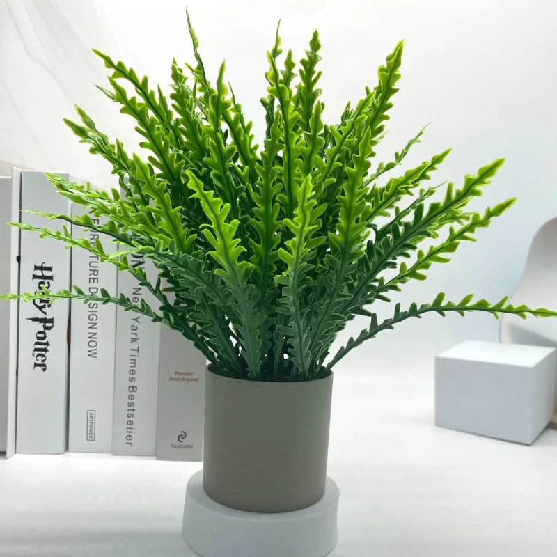 Green Artificial Plants Bonsai Small Simulated Plants Fake Flowers Office Table Potted Desk Ornaments Home Office Garden Decor