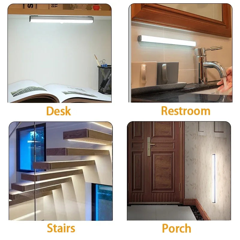 USB Rechargeable Motion Sensor LED Bar Light – Cabinet & Kitchen