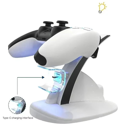 PS5 Dual Controller Charging Dock – Fast USB Type-C Charging Station