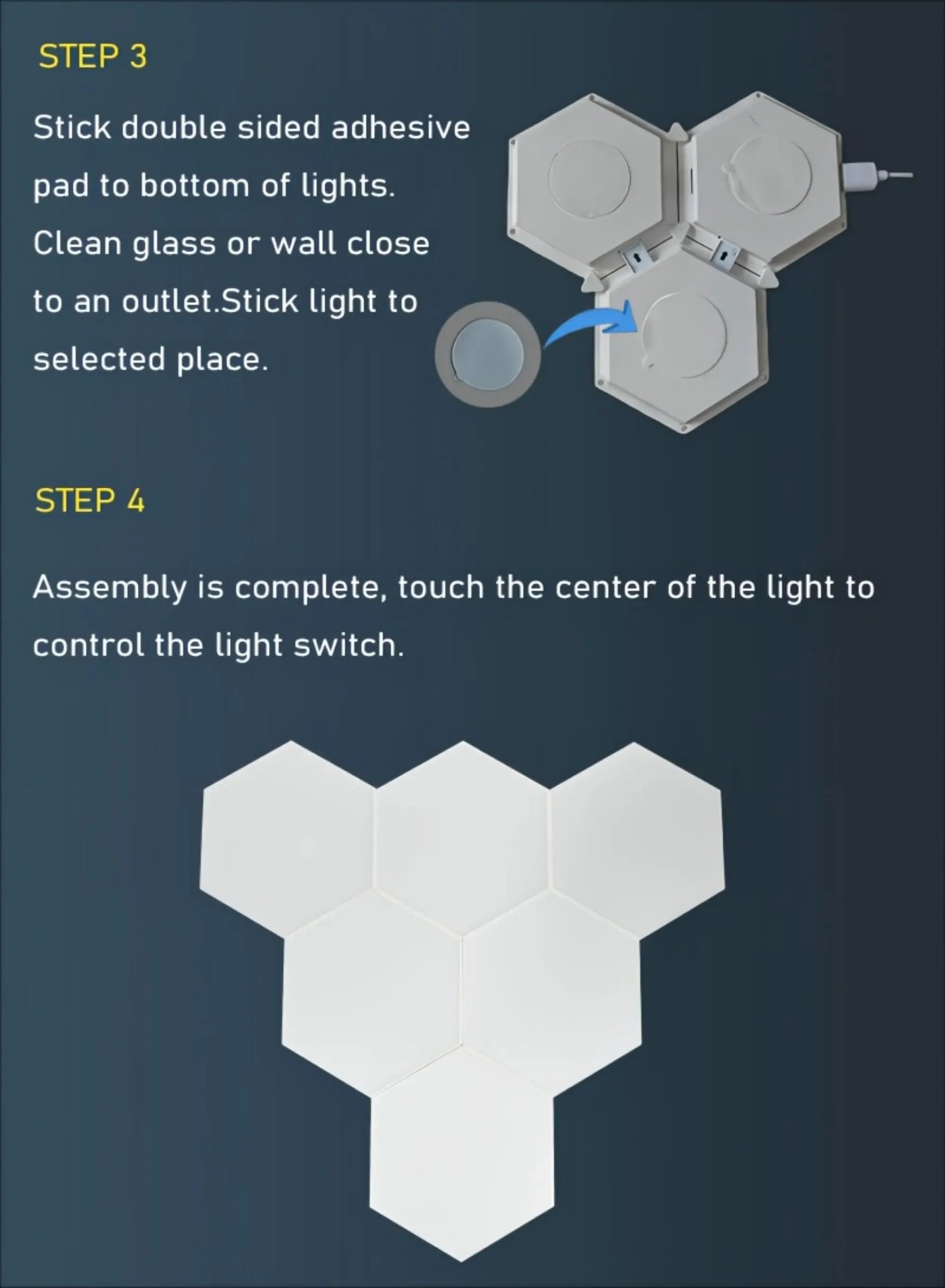 HexaGlow™ Touch Hexagon Wall Light