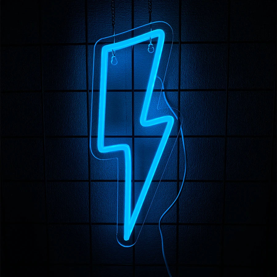 Neon Signs Lightning Bolt Neon Light Sign for Wall Decor,USB Led  Neon Sign for Bedroom, Birthday, Party, Wedding Decorations
