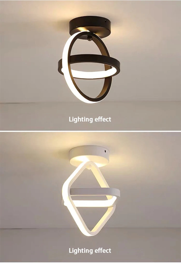 Modern Dual-Ring LED Ceiling Light – 25W/30W, Touch Switch