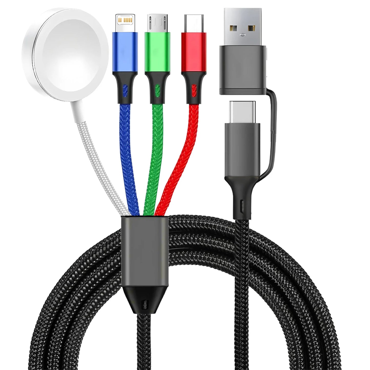 4-in-1 Multi Charging Cable for iPhone, Android & Apple Watch | 120cm Fast Charge Cord