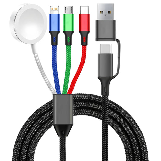 4-in-1 Multi Charging Cable for iPhone, Android & Apple Watch | 120cm Fast Charge Cord