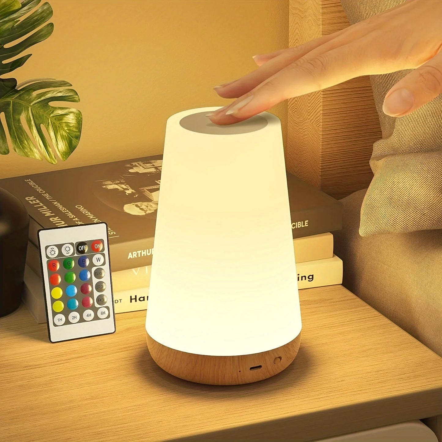 13-Color RGB LED Night Light – Rechargeable, Touch & Remote