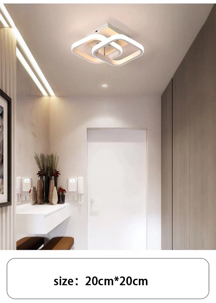 Modern Dual-Ring LED Ceiling Light – 25W/30W, Touch Switch