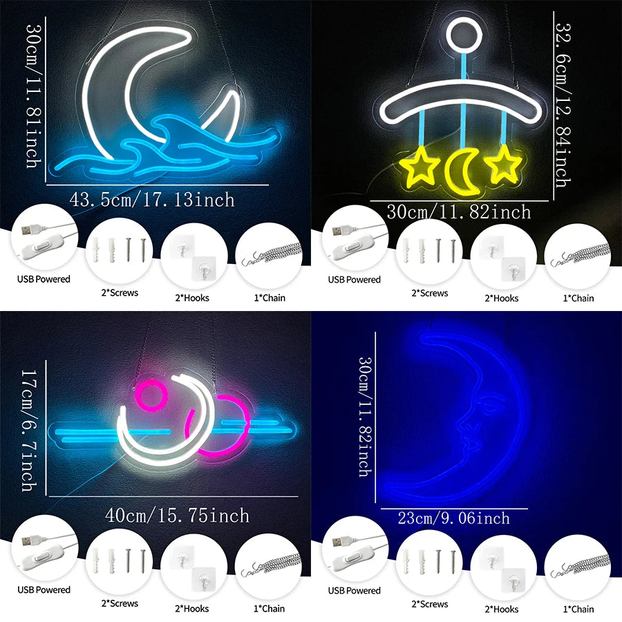Xingyue Series Neon Signs, Bedroom Wall Wave Signs Led Lights, Used For Man Caves, Bedrooms, Living Rooms, Parties, Bars Decor.