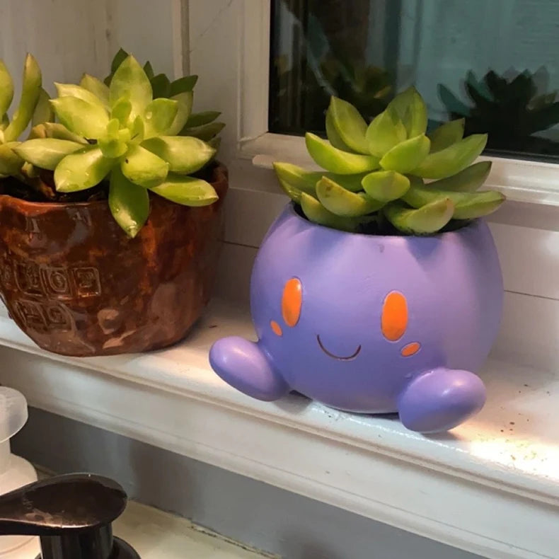 Desktop Cute Resin Decorative Flowerpot Cute Cartoon Shape Flowerpot Balcony Desktop Plant Decorative Flowerpot