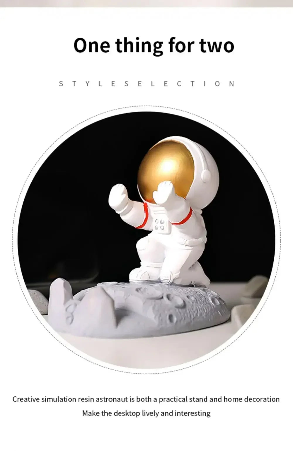 Office Desk Decoration Nordic Style Astronauts Mobile Phone Stand Holder Ornaments Resin Spaceman Bracket Toys Boyfriend Gift