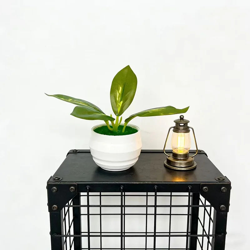 Artificial green plants, office desk decorative plants, bonsai, artificial flowers, and creative accessories in 4 small pots