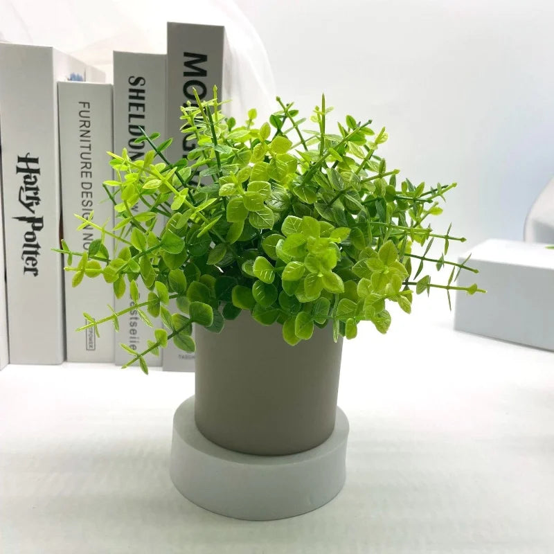 Green Artificial Plants Bonsai Small Simulated Plants Fake Flowers Office Table Potted Desk Ornaments Home Office Garden Decor