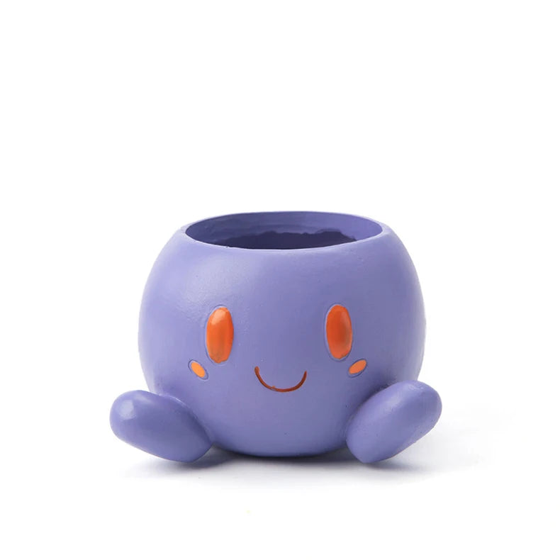 Desktop Cute Resin Decorative Flowerpot Cute Cartoon Shape Flowerpot Balcony Desktop Plant Decorative Flowerpot
