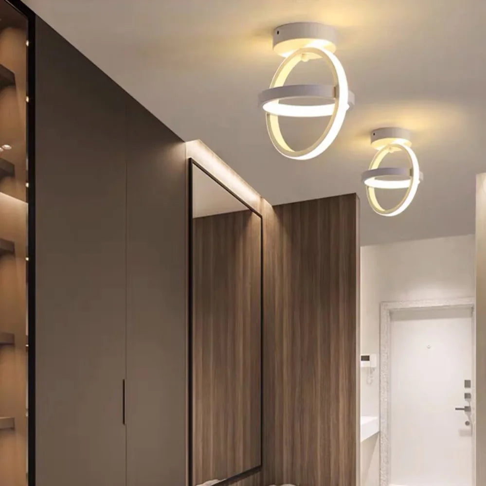 Modern Dual-Ring LED Ceiling Light – 25W/30W, Touch Switch