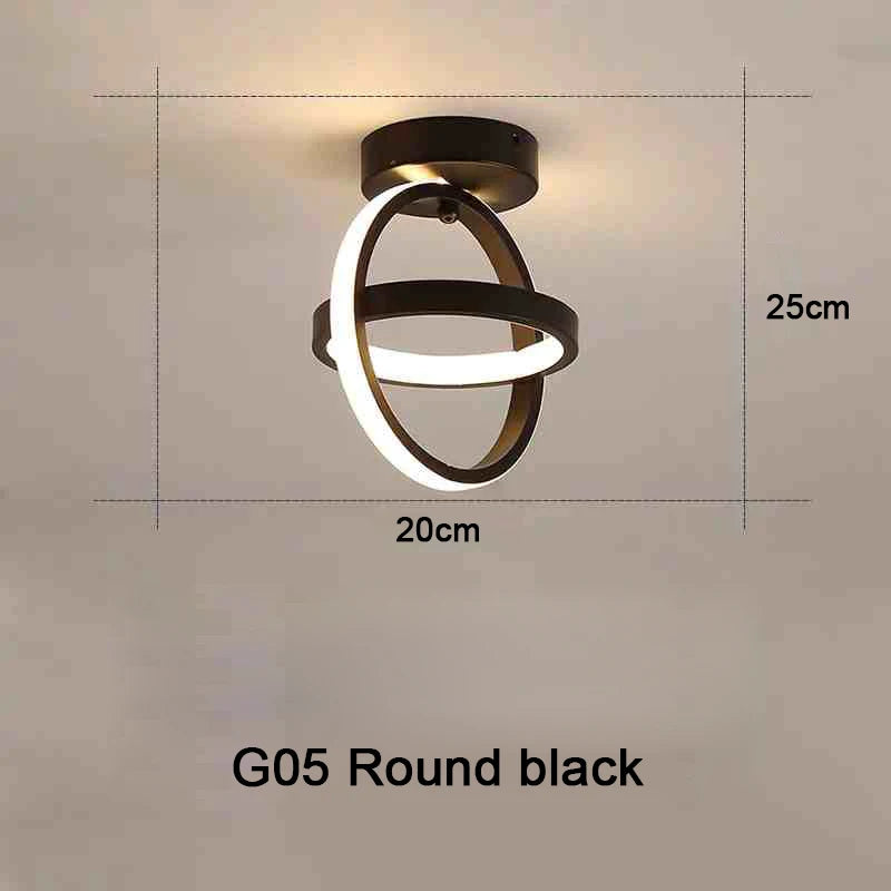 Modern Dual-Ring LED Ceiling Light – 25W/30W, Touch Switch