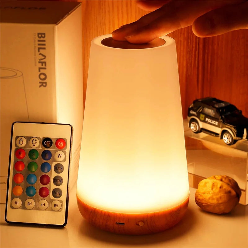 13-Color RGB LED Night Light – Rechargeable, Touch & Remote