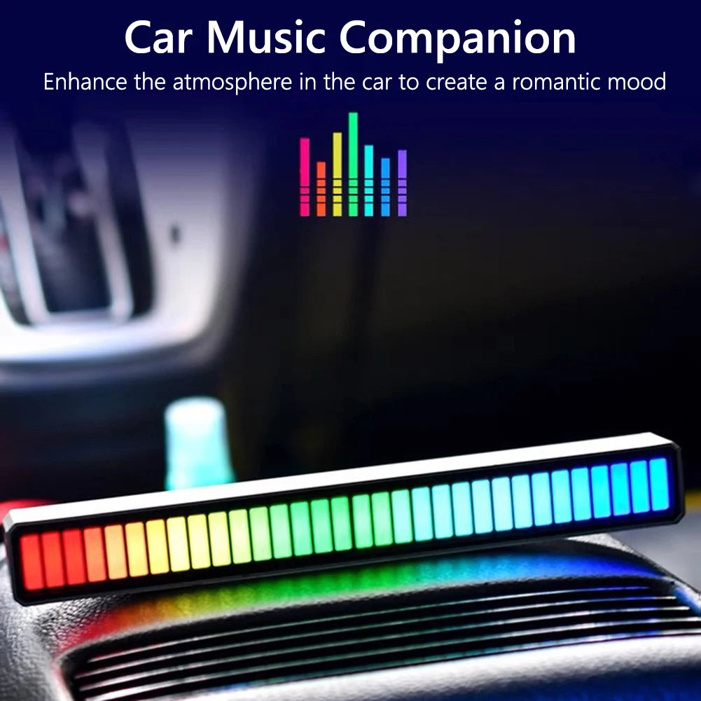 RGB Sound Reactive LED Light - Voice Controlled Music Rhythm Lamp with RGB color APP Control for Gaming Desk/Home/Office/Car
