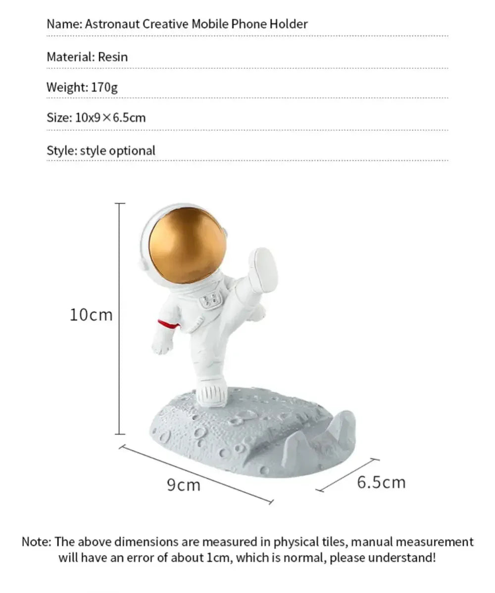 Office Desk Decoration Nordic Style Astronauts Mobile Phone Stand Holder Ornaments Resin Spaceman Bracket Toys Boyfriend Gift