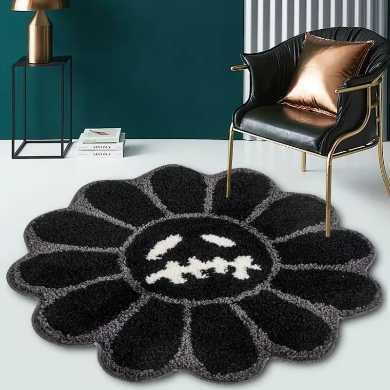 Tufted Sunflower Carpet Bathroom Aesthetic Antislip Area Rug Jack Cactus Flower Mat Bedroom Rug Living Room Decoration Ornament