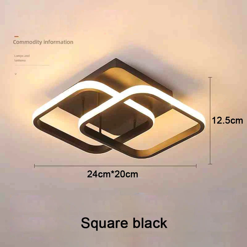 Modern Dual-Ring LED Ceiling Light – 25W/30W, Touch Switch