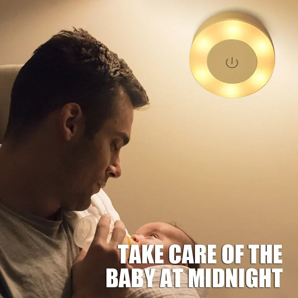 Portable USB Rechargeable LED Night Light – Touch Switch