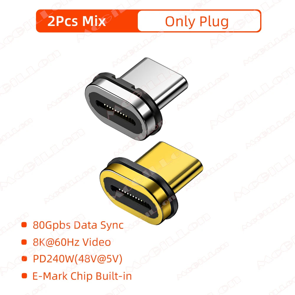 USB4 Magnetic Adapter 240W 80Gbps Thunderbolt 5/4 USB-C Converter | 8K 60Hz