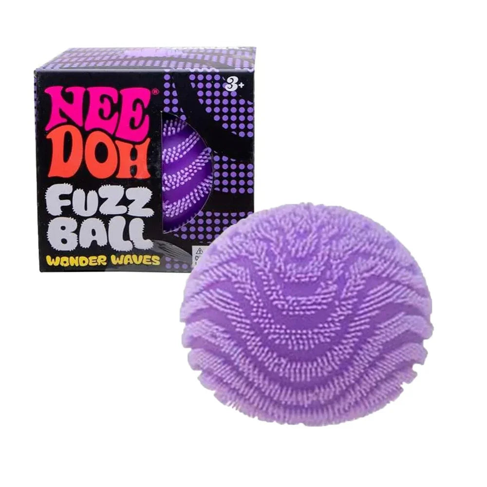 NeeDoh Fuzz Ball Wonder Waves, Sensory Fidget Squeeze Squishy Stress Reliever Toy for Anxiety Relief & Focus