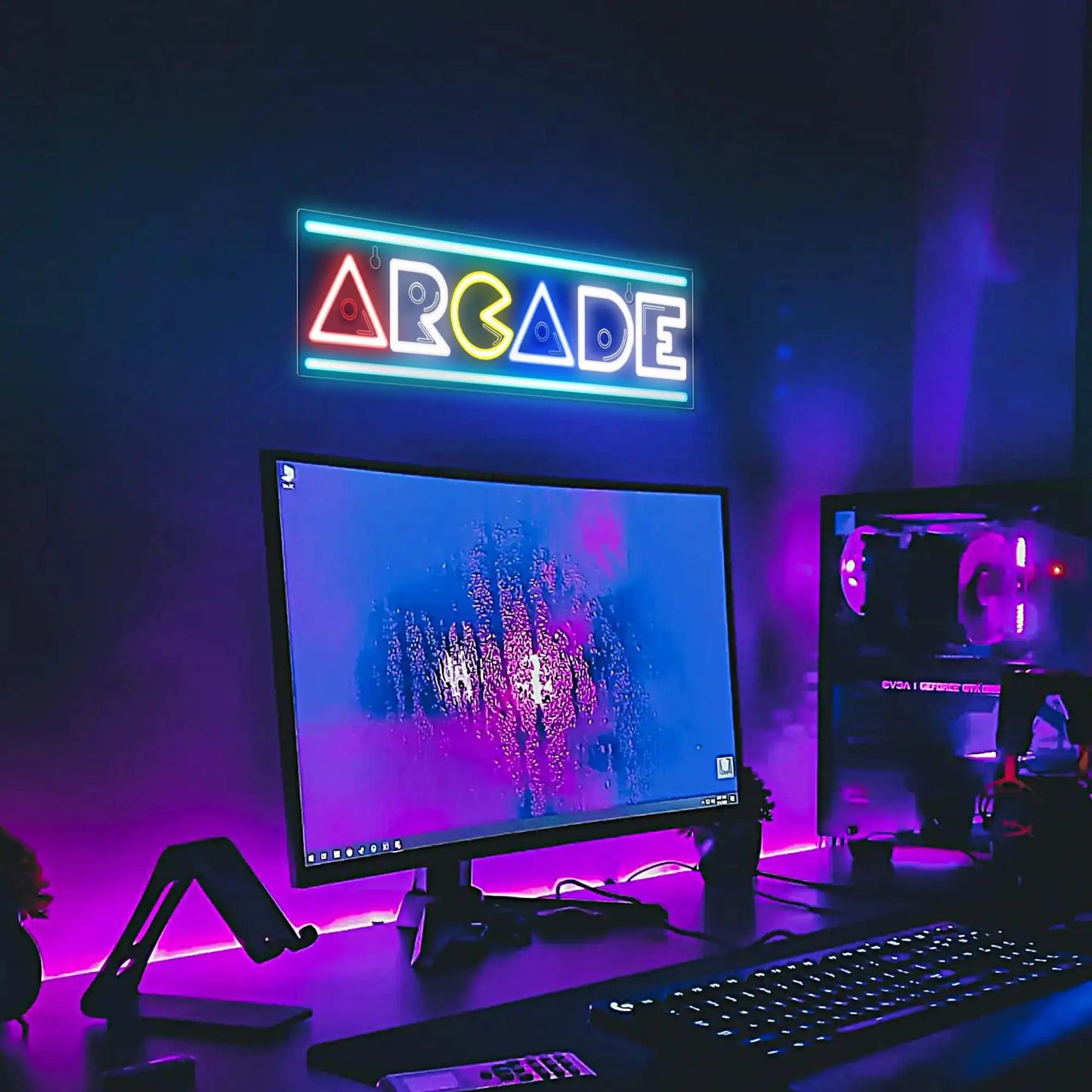 Arcade Neon Sign 3D Engraved Signs for Arcade Room Decor Retro Neon Sign for Bedroom Gaming Wall decor Best Arcade Gifts