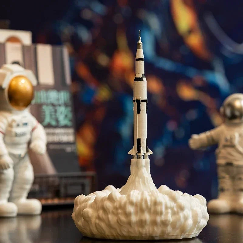 Newest Dropship 3D Print Saturn V Lamps Rechargeable Night Light Apollo 5 for Moon Land Space Lover As Room Decoration