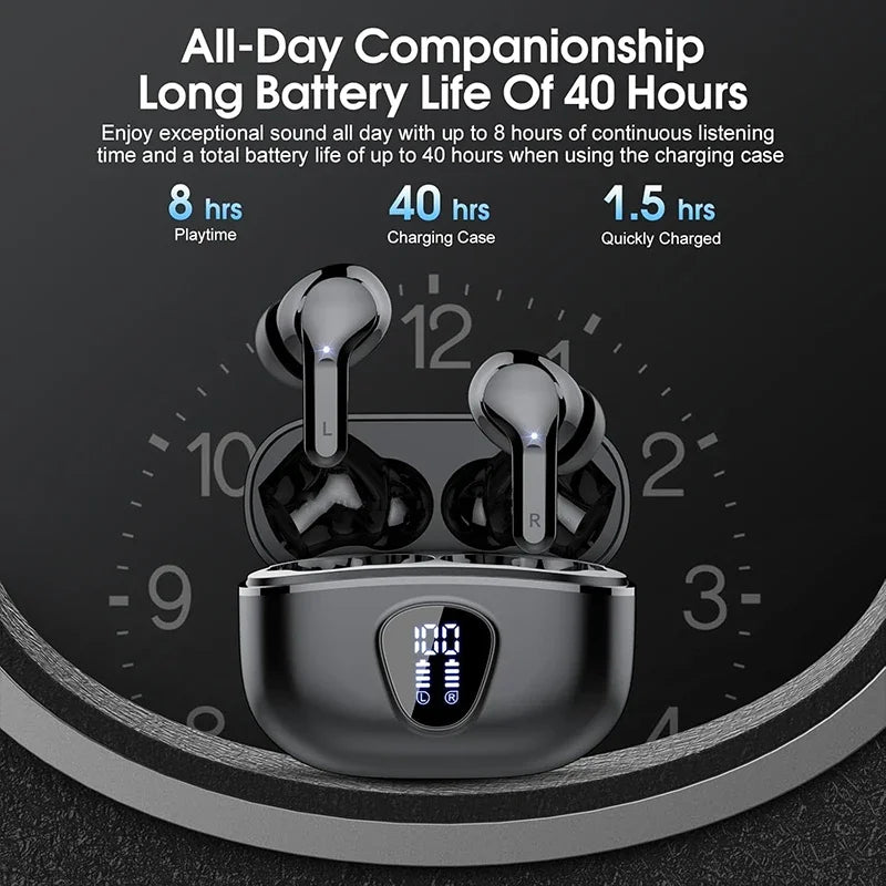 HiFi Wireless Earbuds – BT5.3, ENC Noise Cancelling, 48H, IP7