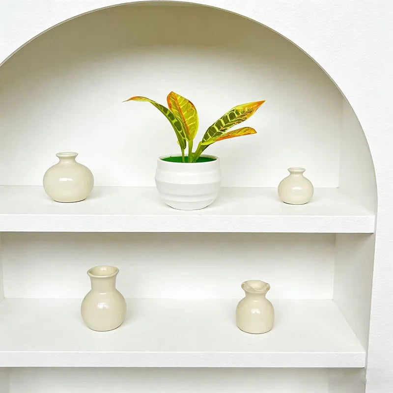 Artificial green plants, office desk decorative plants, bonsai, artificial flowers, and creative accessories in 4 small pots