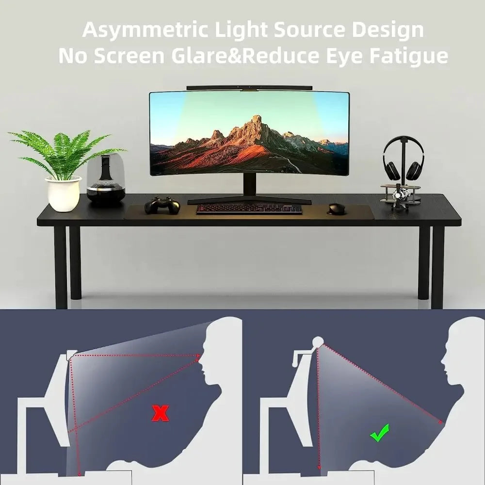 Curved Monitor Light Bar – RGB Backlight, 3 Color Temps, USB-C