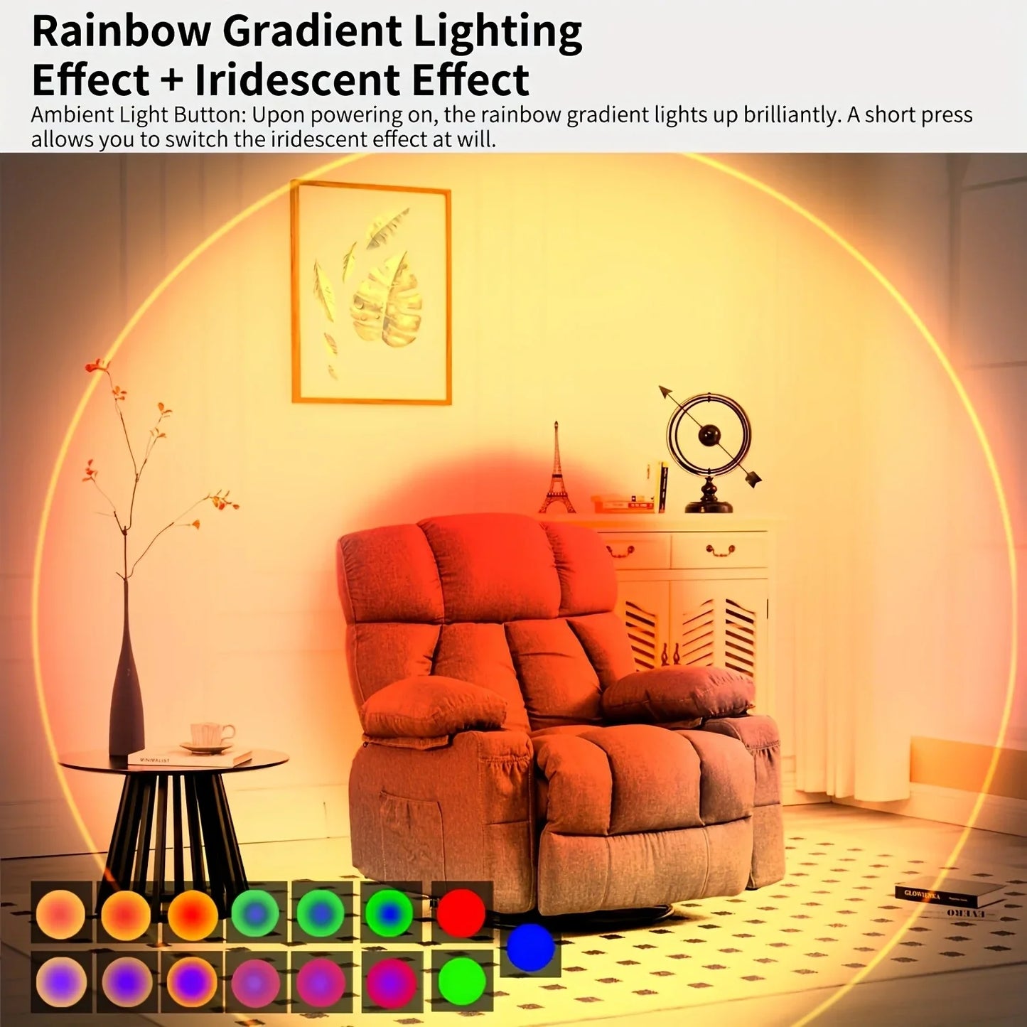 RGB LED Night Light with Motion Sensor Rechargeable Wall Lamp Gradient Ambient Light Dimmable Indoor Light Magnetic Step Lamp